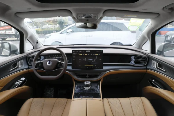 Denza D9 EV interior brown